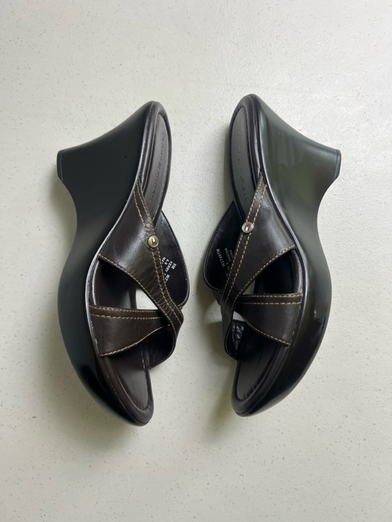 Tommy Hilfiger Shoes - Tommy Hilfiger Kerry 2 Leather Criss-cross Slide Sandals Wedge Heel Vintage